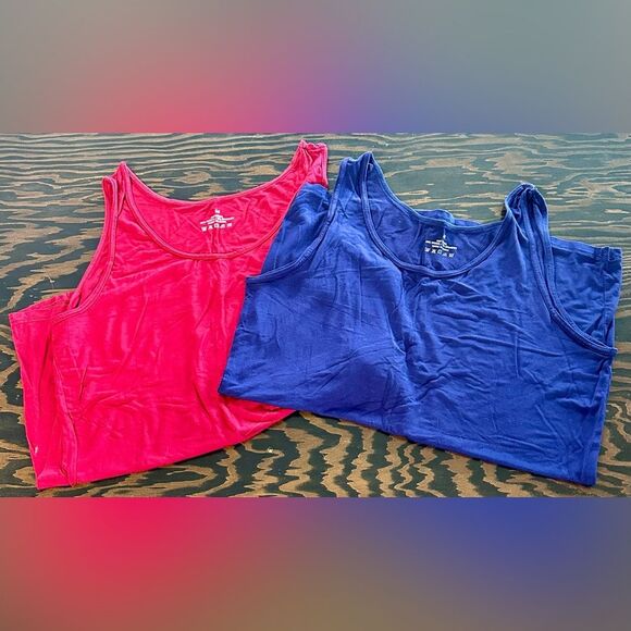 Set of 2 Tank Tops Navy Pink Medium (286) - Picture 1 of 3